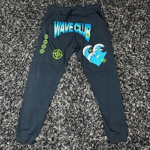 WAVE CLUB "HEART WAVE" ATHLETIC JOGGERS ROD WAVE Black Men’s Sz XL New